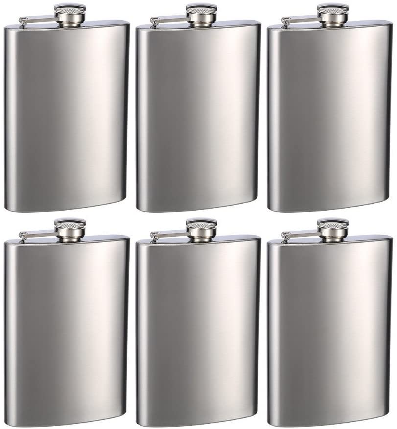 YWQ Hip Flask for Liquor Matte Black 8 Oz Stainless Steel Leakproof with Funn... 