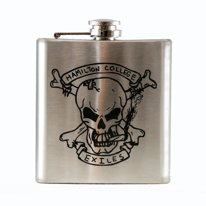 engraved men's 6oz dark wood effect hip flask ref BR748 Personalised